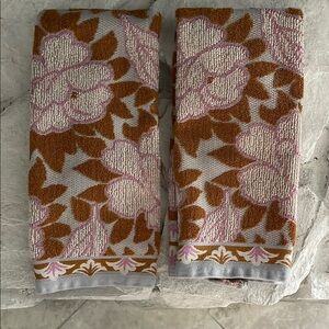 Anthropologie Floral Patterned Towels